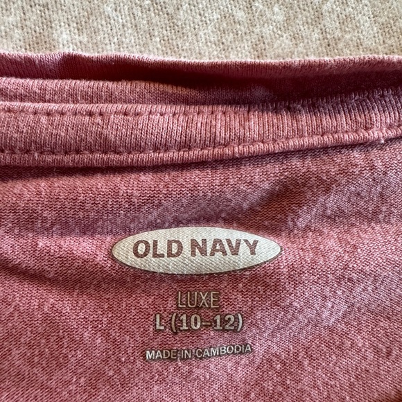 Old Navy Girls Size Large Pink and Burgundy Twist Front Top - Picture 4 of 6